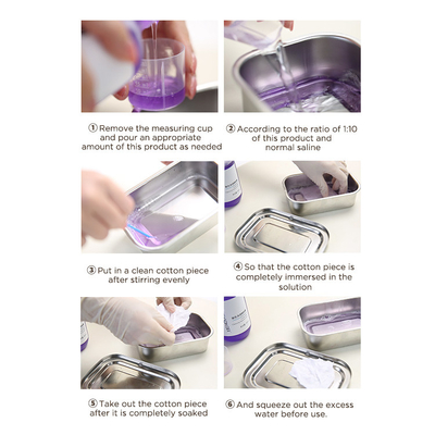 300ml Purple Purifying Serum Tattoo อุปกรณ์แต่งหน้าถาวรน้ำยาทำความสะอาดหนังกำพร้าอ่อนโยน